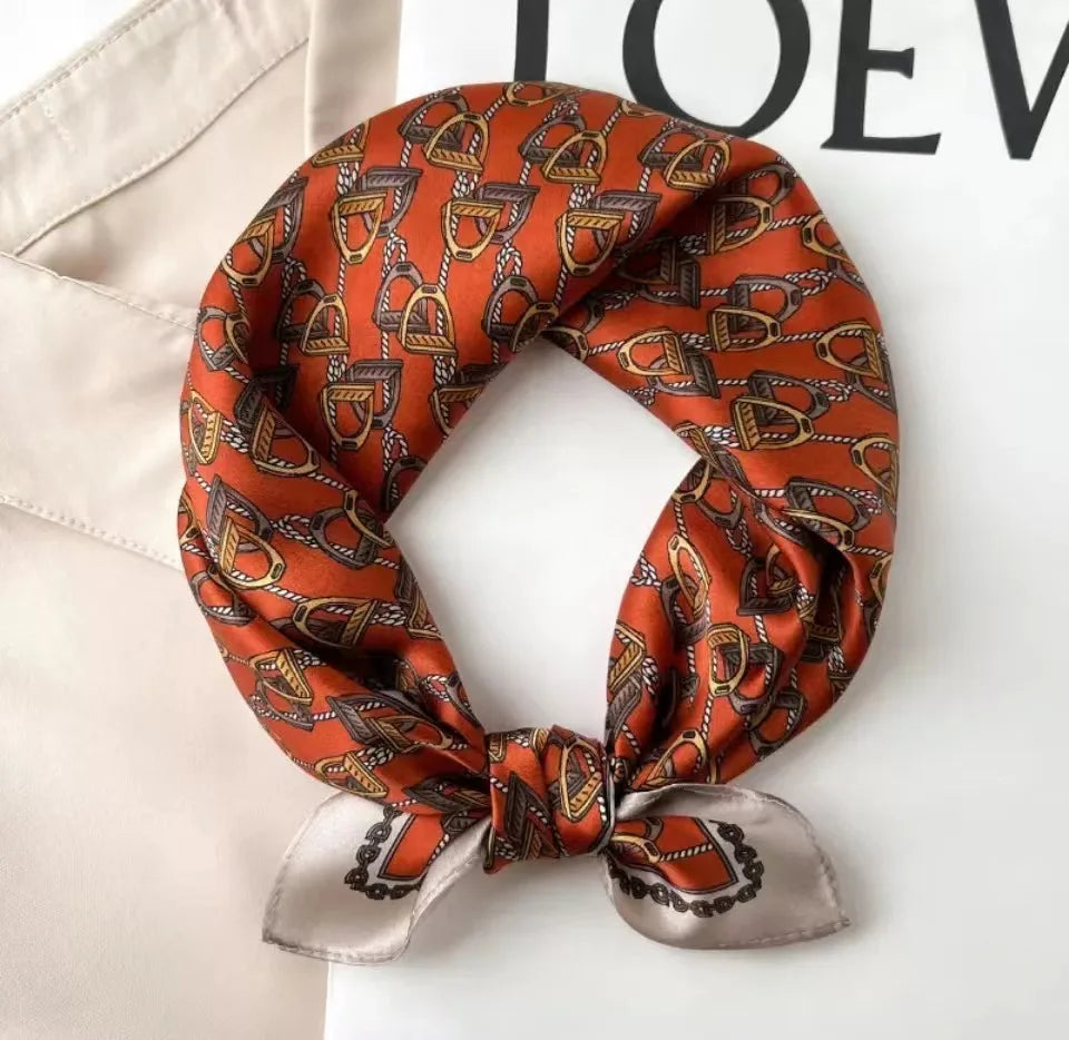Luxe Silk Print Square Scarf