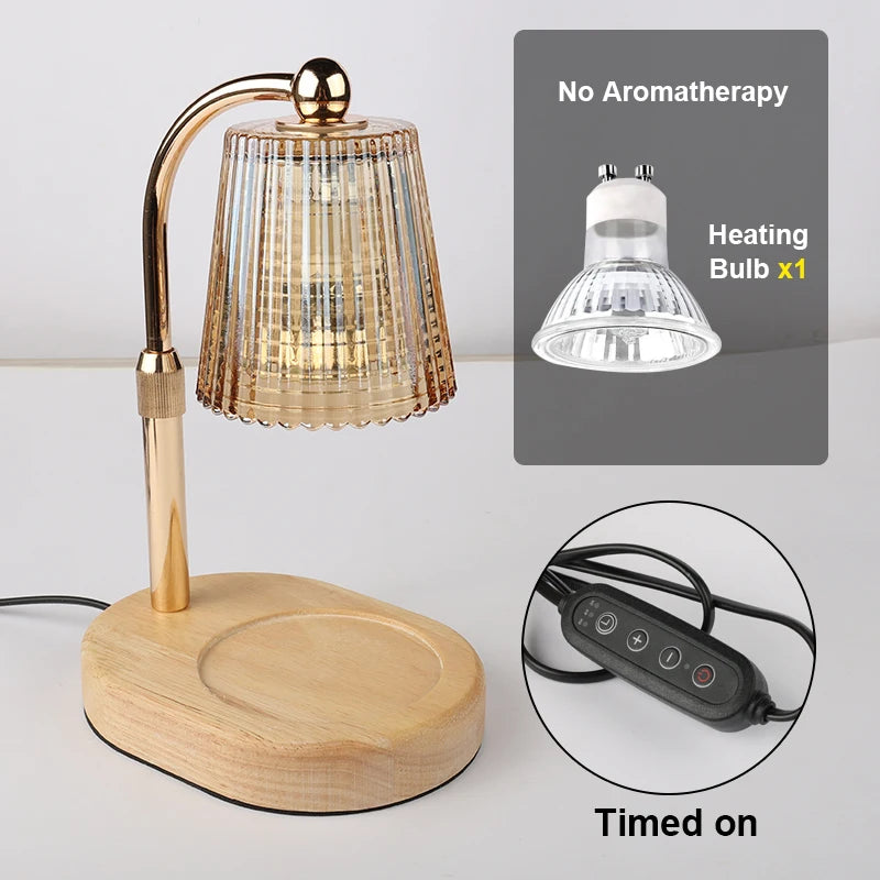Glass Candle Warmer Lamp - Dimmable 50W Wax Warmer with Timer for Bedroom & Living Room