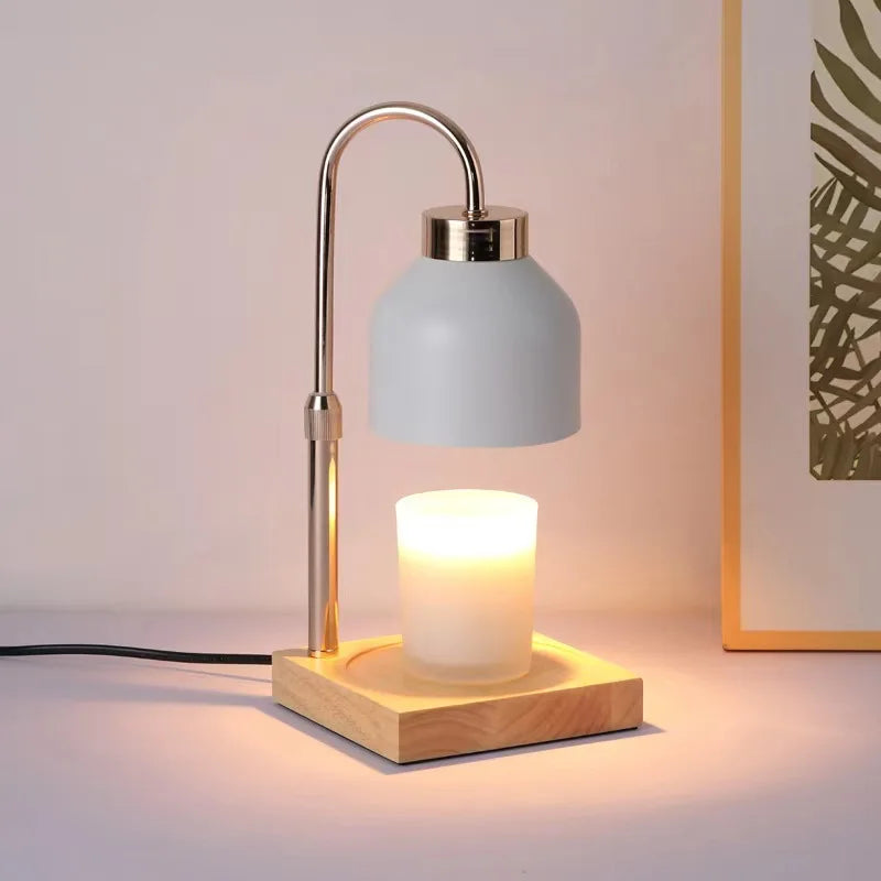 Arc Candle Warmer Lamp - Electric Wax Warmer with Timer & 2 Bulbs