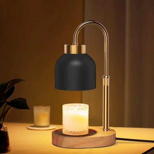 Arc Candle Warmer Lamp - Electric Wax Warmer with Timer & 2 Bulbs