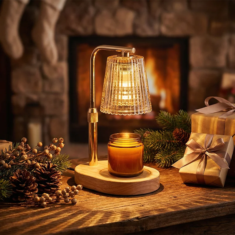 Glass Candle Warmer Lamp - Dimmable 50W Wax Warmer with Timer for Bedroom & Living Room