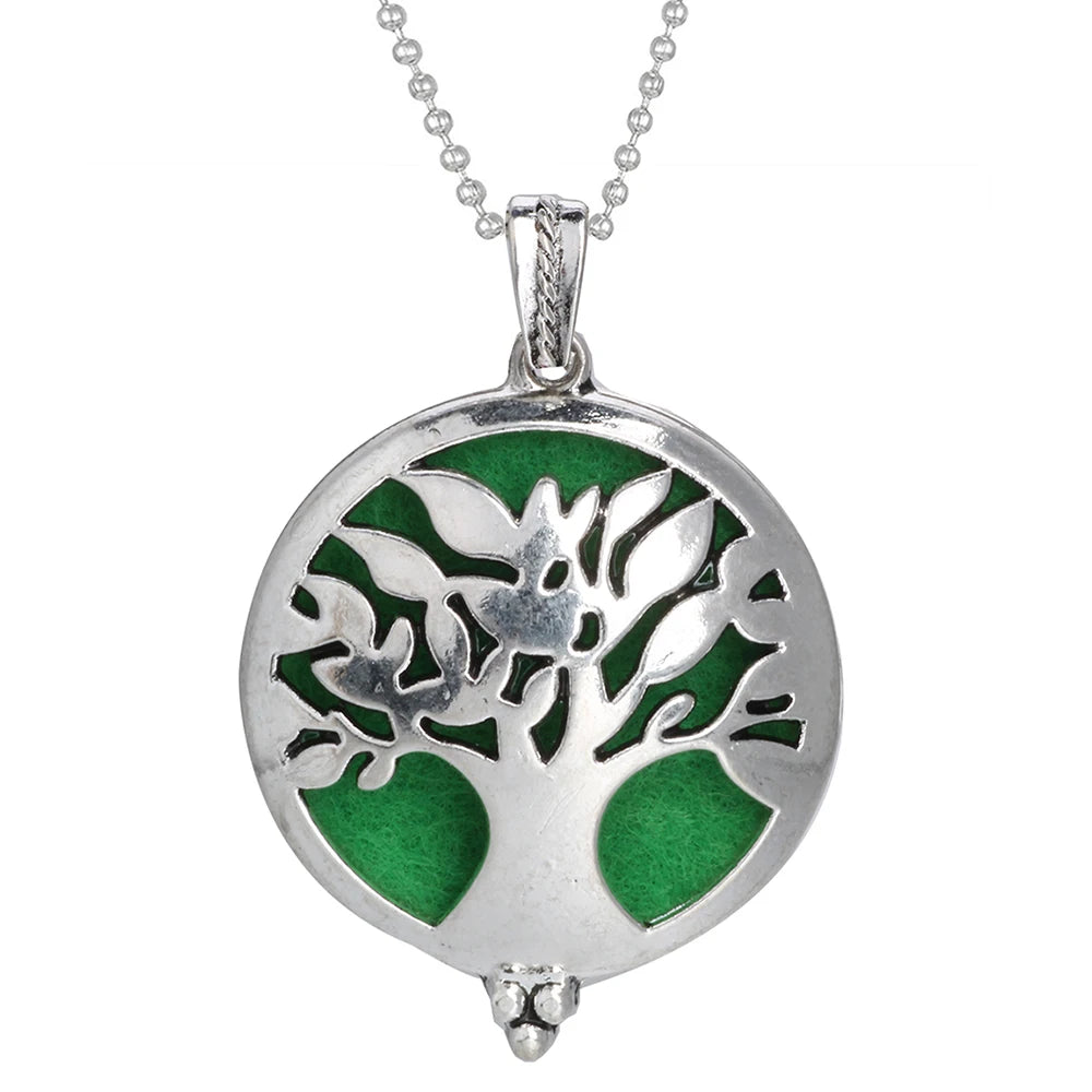 Tree of Life Diffuser Necklace - Aromatherapy Essential Oil Locket Pendant
