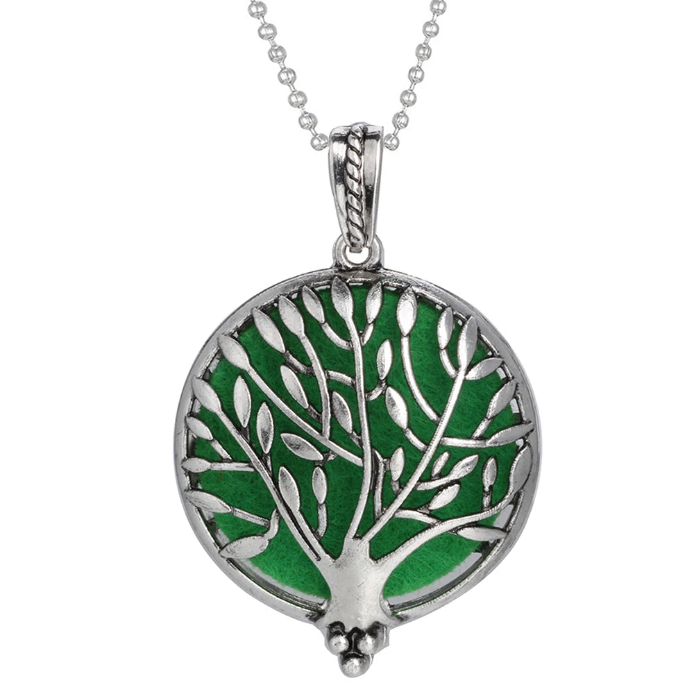 Tree of Life Diffuser Necklace - Aromatherapy Essential Oil Locket Pendant