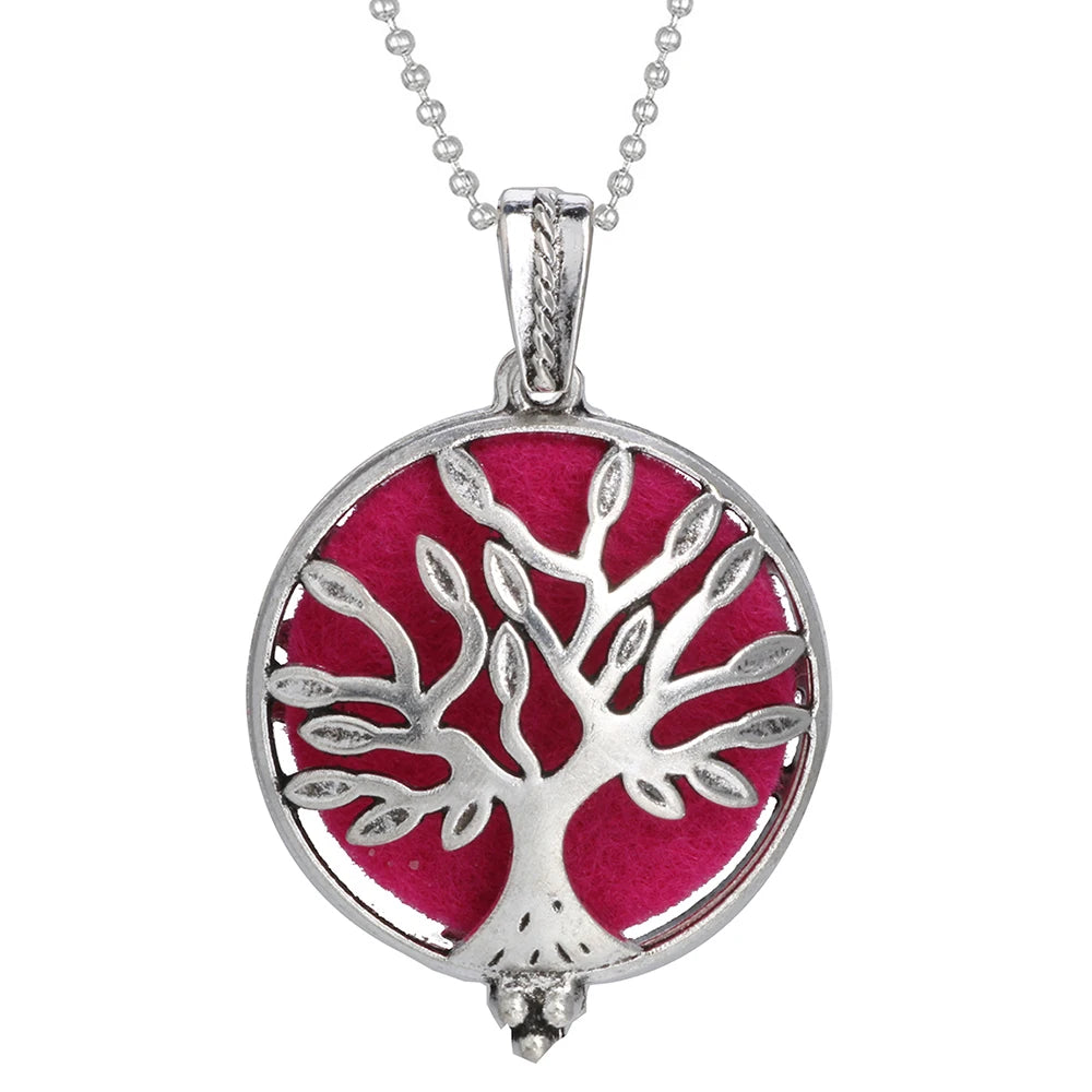 Tree of Life Diffuser Necklace - Aromatherapy Essential Oil Locket Pendant