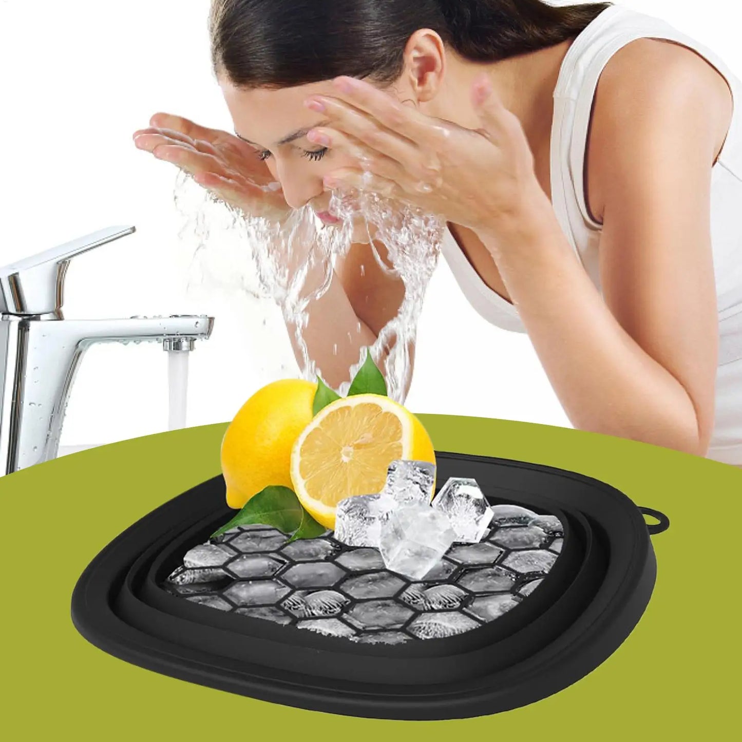 Ice Face Bath Bowl – Foldable Silicone 
Cold Therapy Facial Plunge Bowl