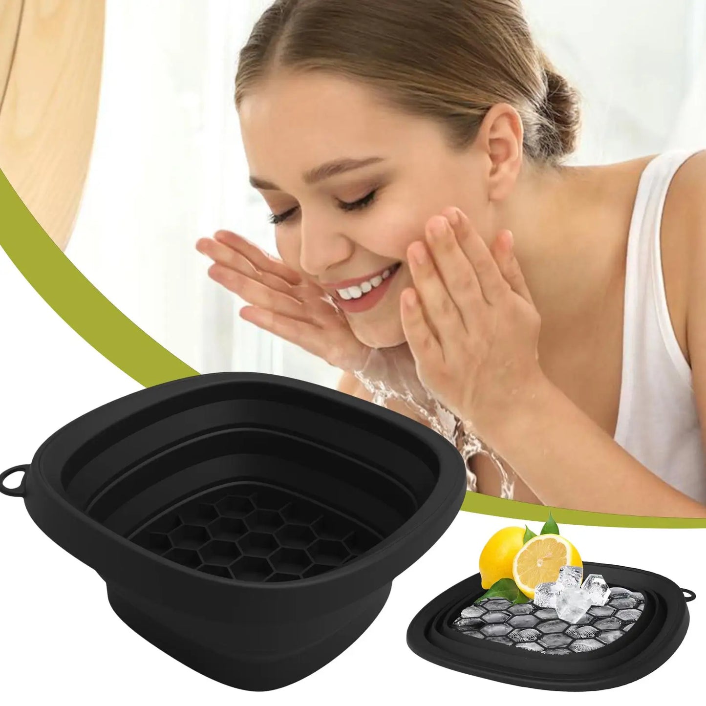 Ice Face Bath Bowl – Foldable Silicone 
Cold Therapy Facial Plunge Bowl