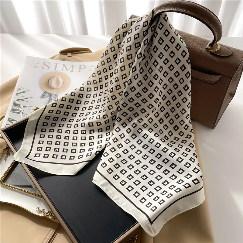 Luxe Silk Print Square Scarf