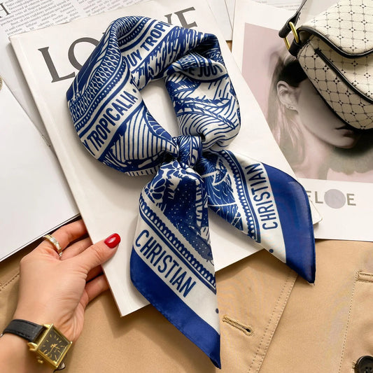 Luxe Silk Print Square Scarf