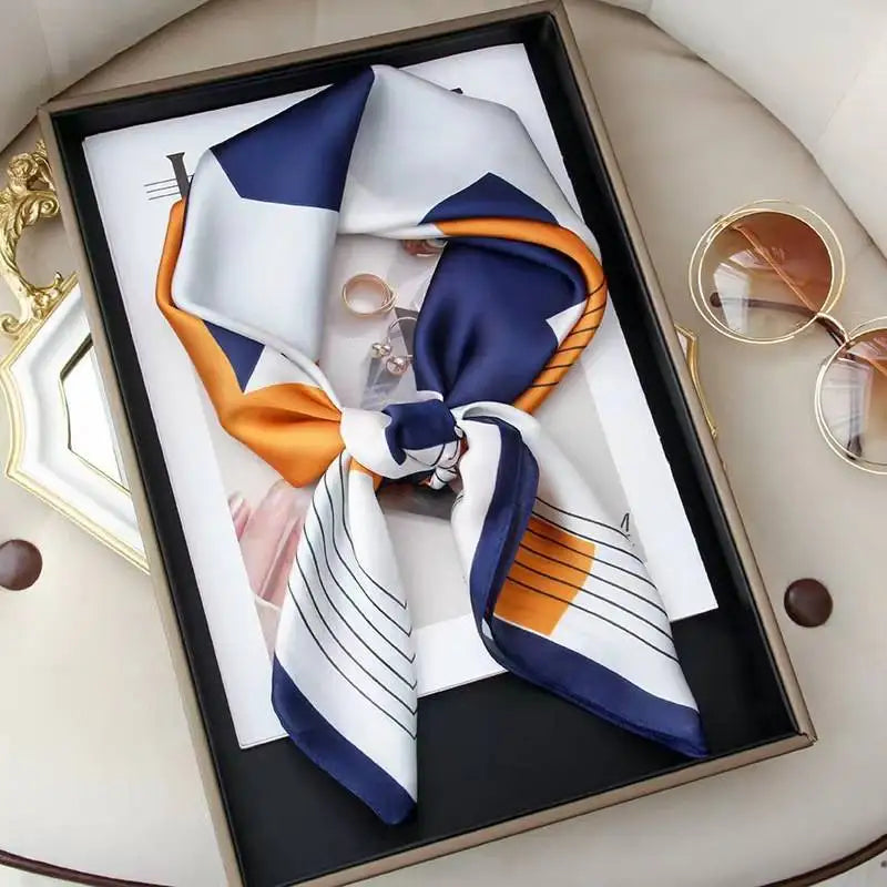 Luxe Silk Print Square Scarf