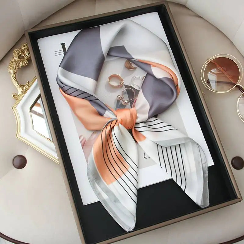 Luxe Silk Print Square Scarf