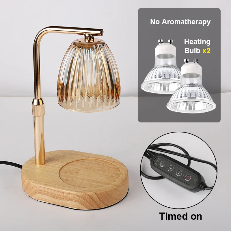 Glass Candle Warmer Lamp - Dimmable 50W Wax Warmer with Timer for Bedroom & Living Room