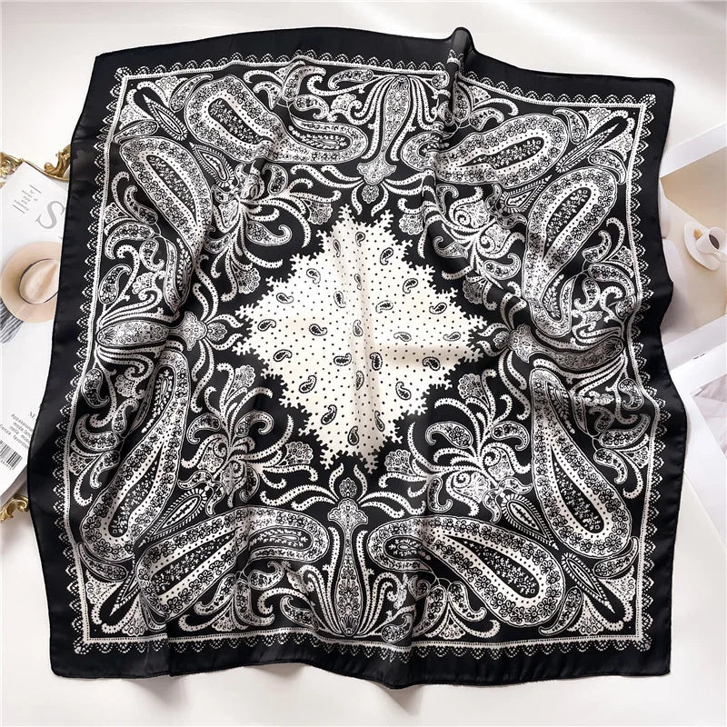 Luxe Silk Print Square Scarf