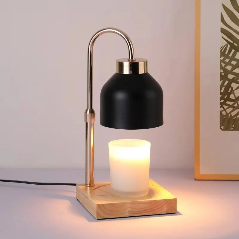 Arc Candle Warmer Lamp - Electric Wax Warmer with Timer & 2 Bulbs