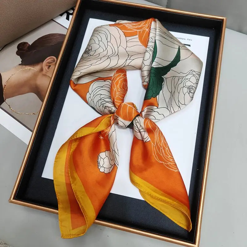 Luxe Silk Print Square Scarf