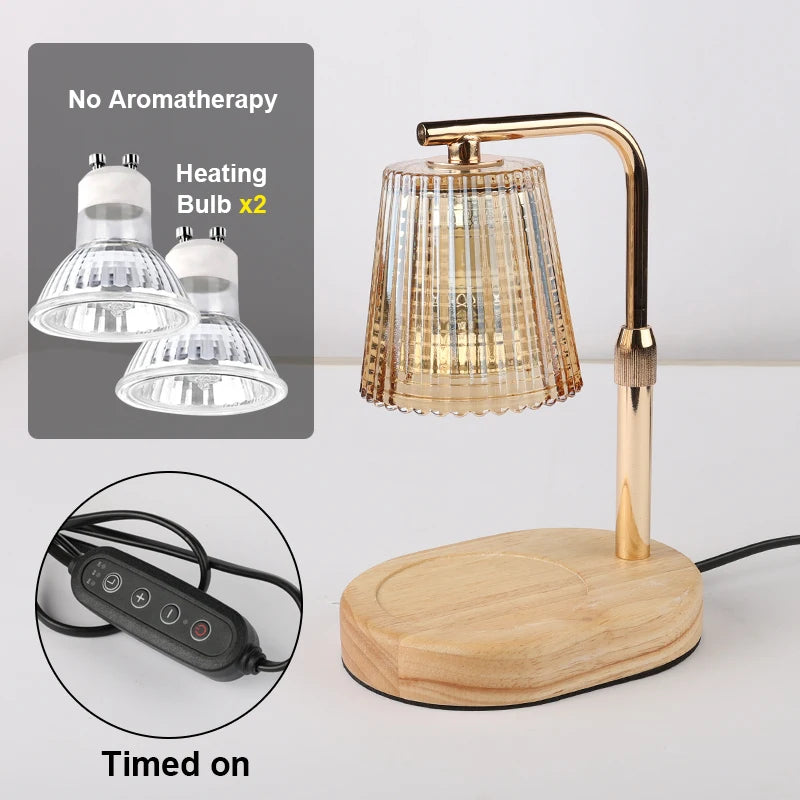 Glass Candle Warmer Lamp - Dimmable 50W Wax Warmer with Timer for Bedroom & Living Room