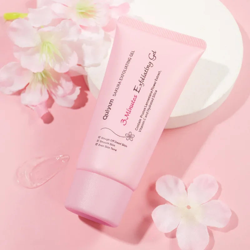 Sakura Exfoliating Peeling Gel | Glass Skin Facial Scrub | Gentle Dead Skin Remover for Smooth Glowing Skin