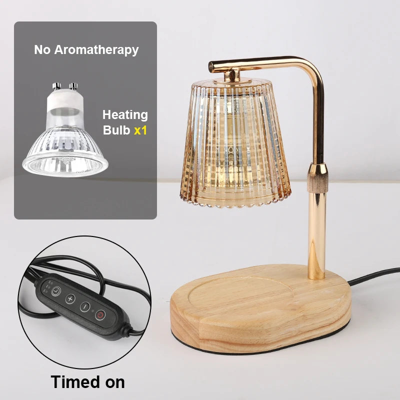 Glass Candle Warmer Lamp - Dimmable 50W Wax Warmer with Timer for Bedroom & Living Room