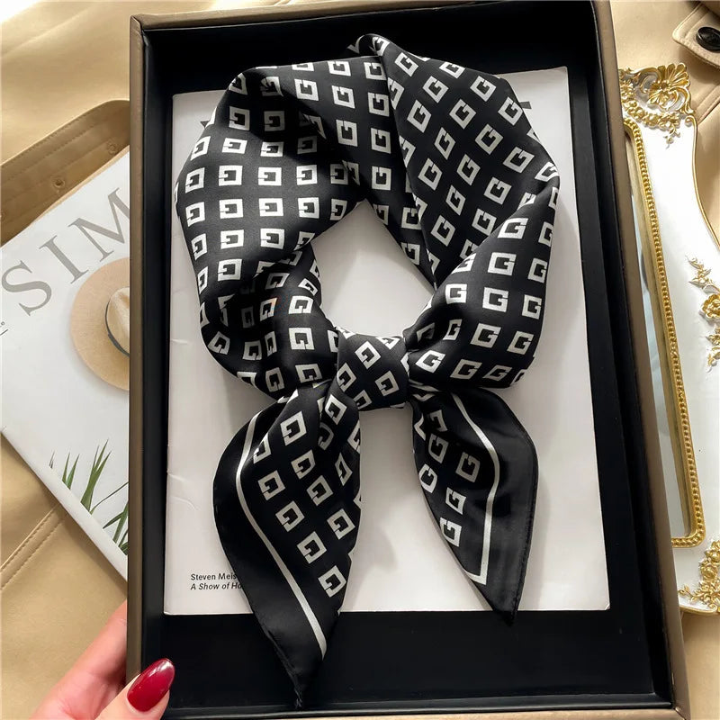 Luxe Silk Print Square Scarf