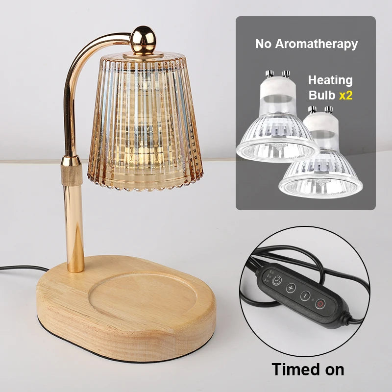 Glass Candle Warmer Lamp - Dimmable 50W Wax Warmer with Timer for Bedroom & Living Room