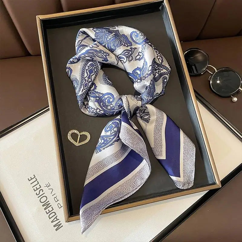 Luxe Silk Print Square Scarf