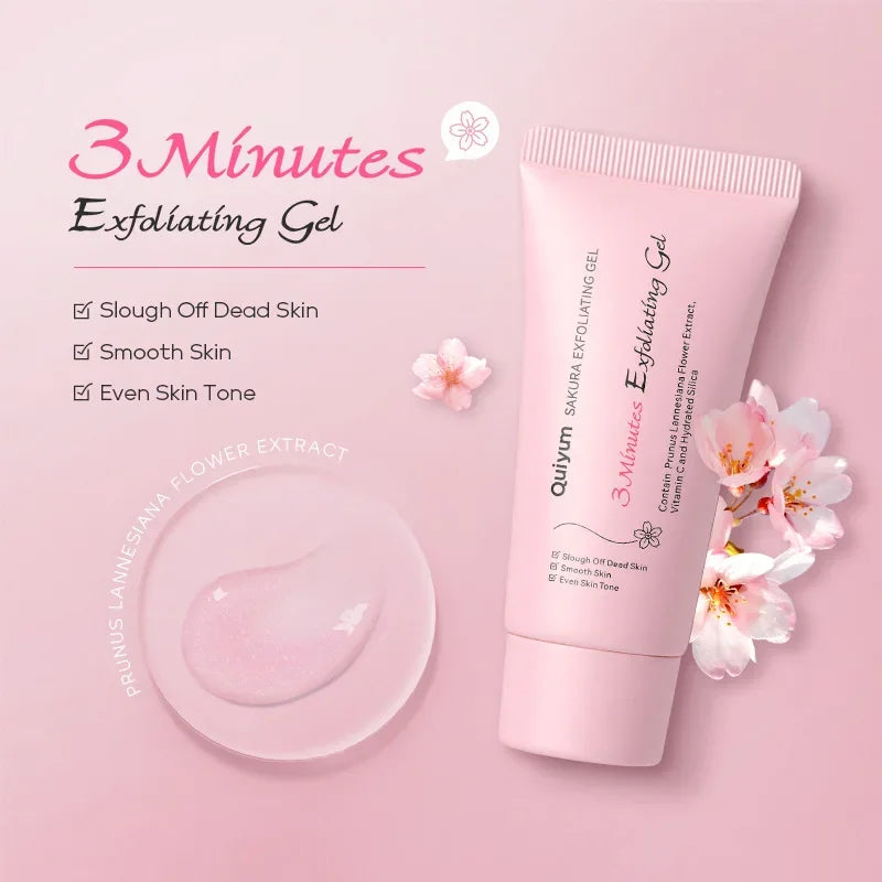Sakura Exfoliating Peeling Gel – Glass Skin Facial Scrub for Smooth, Bright Skin