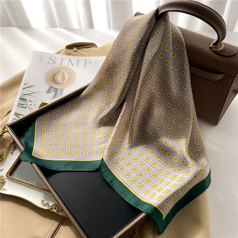Luxe Silk Print Square Scarf