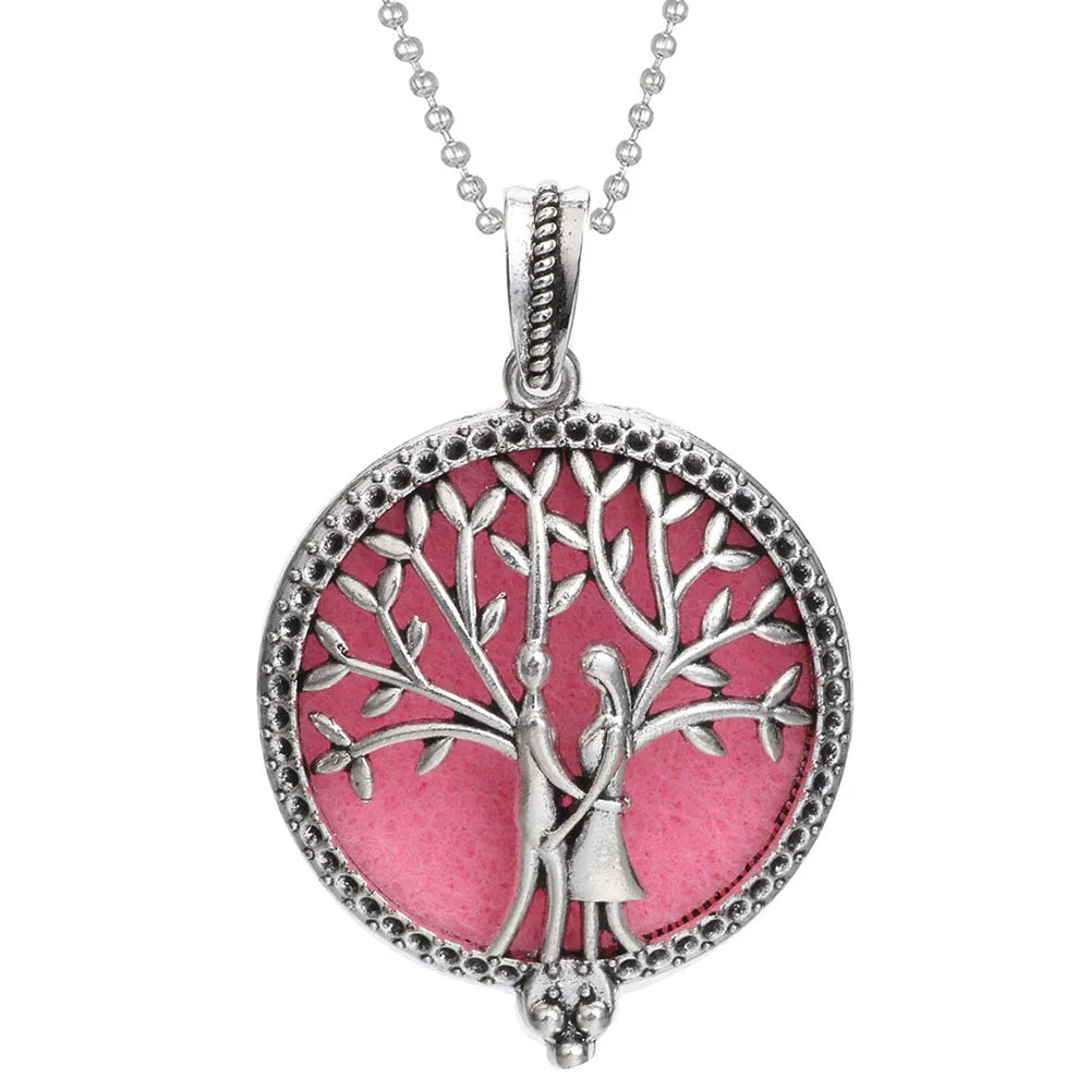 Tree of Life Diffuser Necklace - Aromatherapy Essential Oil Locket Pendant