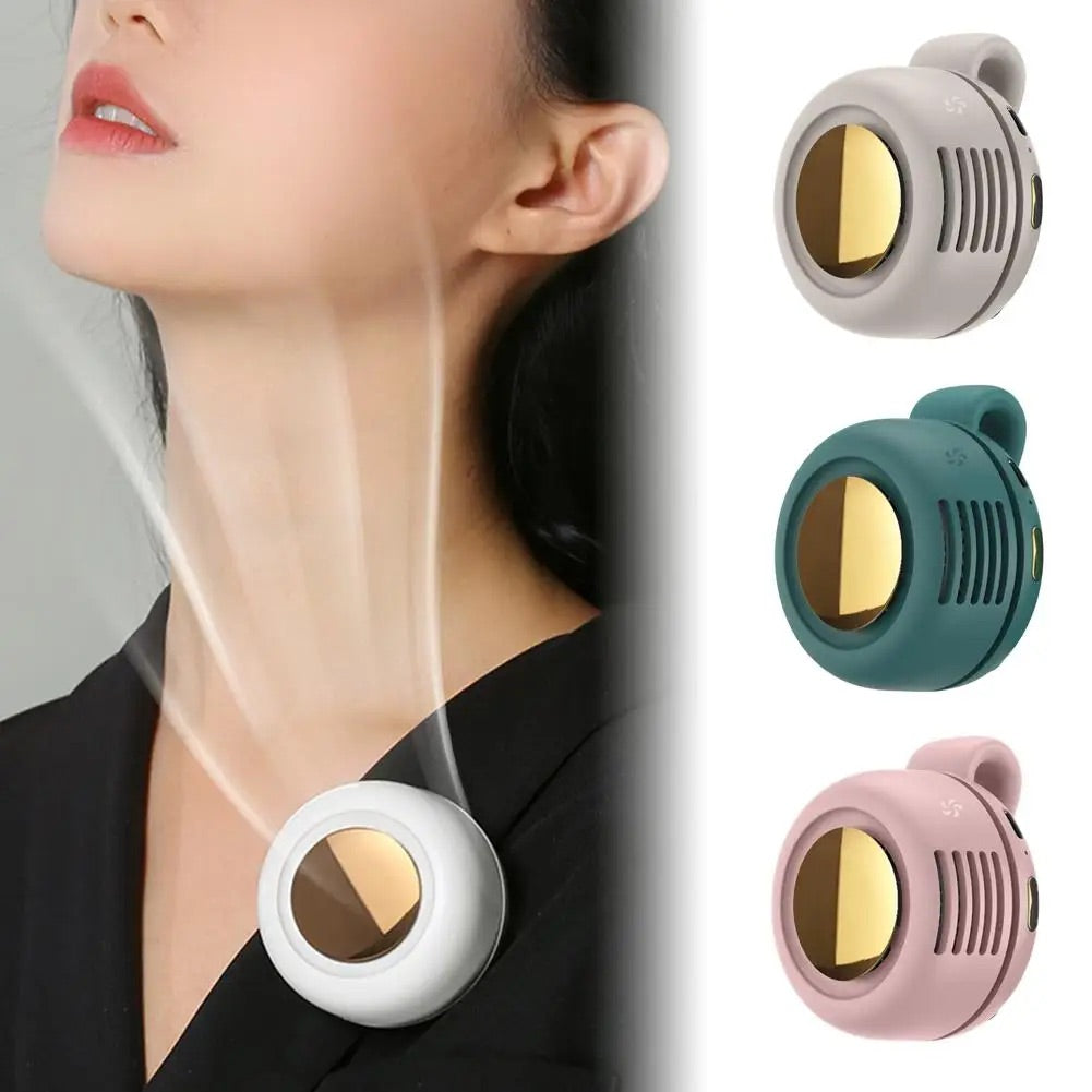 Stay cool anywhere with this lightweight wearable cooling fan designed for everyday summer comfort. Featuring 360° airflow, a rechargeable battery, and a hands-free design, it’s perfect for travel, errands, outdoor events, workouts, and hot weather days.
