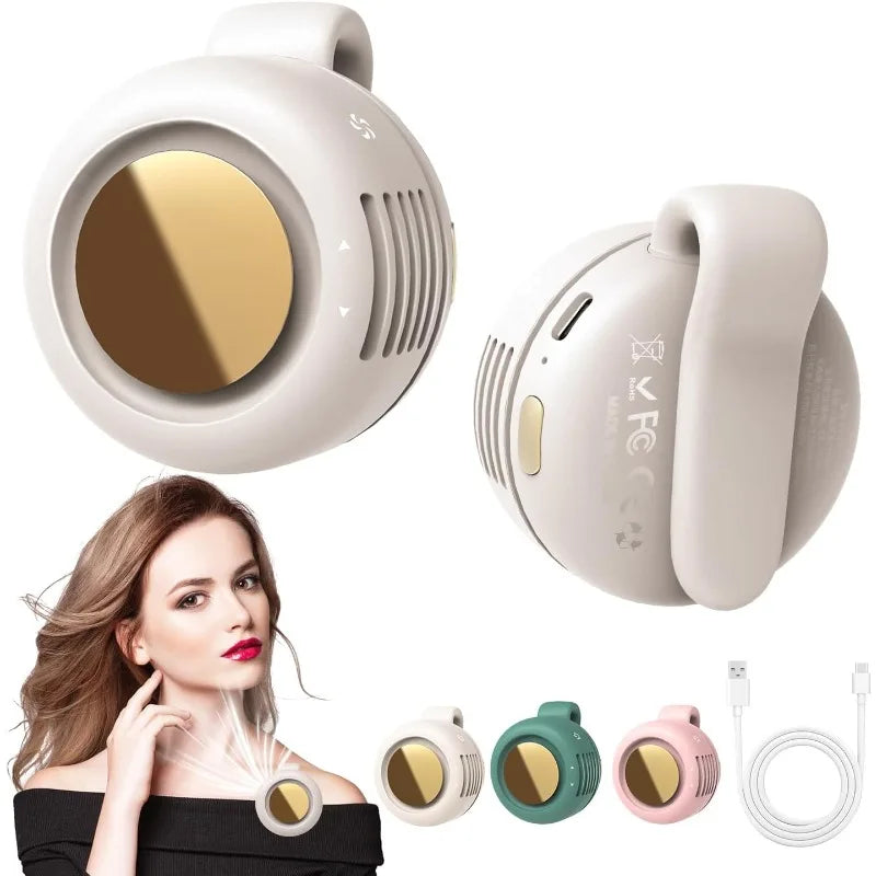 Stay cool anywhere with this lightweight wearable cooling fan designed for everyday summer comfort. Featuring 360° airflow, a rechargeable battery, and a hands-free design, it’s perfect for travel, errands, outdoor events, workouts, and hot weather days.